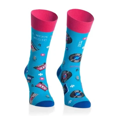 Imagen de More Calcetines Que no Coinciden I Media Pierna Algodón Colores Divertido Motivo Navideño Estampado Loco Multicolor Extraños para Hombres y Mujeres 1 par