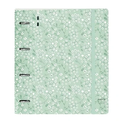 Imagen de SAFTA Carpeblock con 4 Anillas de 35 mm, Recambio, 100 Hojas A4, Ideal para Niños Diferentes Edades, Cómoda y Versátil, Calidad Resistencia, 27x4x32 cmVerde claro estampado