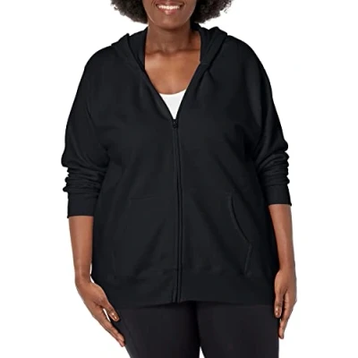 Imagen de Just My Size Ecosmart Sudadera de Forro Polar con Cremallera para Mujer, Peso Medio, Negro (Ebony), 16W US/X Largearge