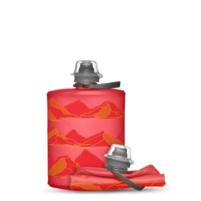 Imagen de HydraPak Mountain Stow (500 ml, 17 oz) Botella de agua extraíble Ultralight &amp; Packable Travel Bottle, Flexible Ski, Hike, Bike or Climb Squeeze Flask Redwood Red