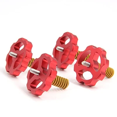 Imagen de Befenybay 4 tuercas niveladoras de aluminio 37 mm + muelles cama caliente tornillos M4 x 40 para impresora 3D Creality CR 10 Ender 3 (37 aluminio)