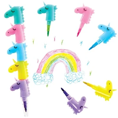 Imagen de Baker Ross FX801 Lápices de cera unicornio Pop Pack 6, Relleno para bolsas fiesta infantiles