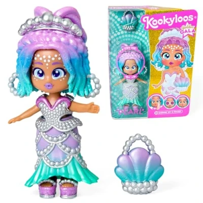 Imagen de KOOKYLOOS Serie Golden Gala Pearl, muñeca Coleccionable de la Gala, Contiene 1 Bolso, Ropa y Zapatos Moda Accesorio, muñeca, 3 Caras Diferentes