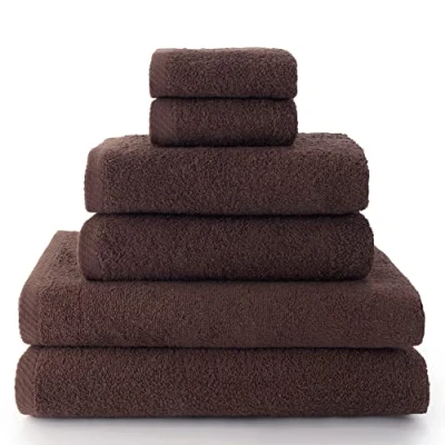 Imagen de Top Towel Plus toallas de baño grandes 2 cara o bidet + mano lavabo ducha Algodon 100% Marron