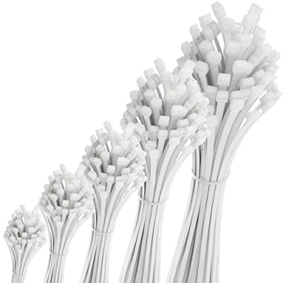 Imagen de deleyCON 100 Piezas Sujetacables 200 mm x 4,8 (20 cm 0,48 cm) Plástico Brida Cables Soporte de Fijador Muy Alta Resistencia a los Tirones y al Desgarro para Hogar Negocio Blanc