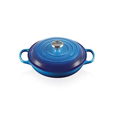 Imagen de Le Creuset Cacerola baja de hierro fundido, 26 cm, 2, 2 L, Azure, 21180262202430