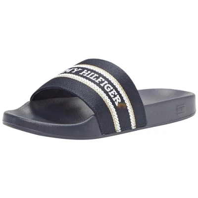 Imagen de Tommy Hilfiger Chanclas Mujer Poolslide With Webbing Zapatillas de baño, Blau (Azul), 38