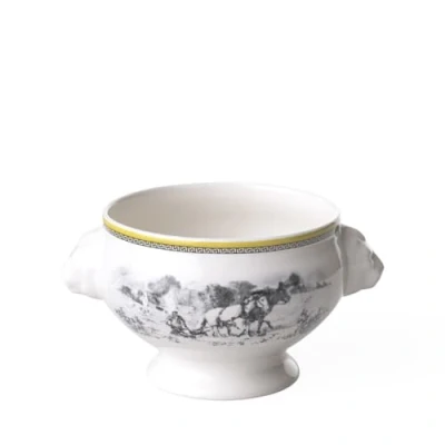 Imagen de Villeroy &amp; Boch Audun Ferme Tazón León, 600 ml, Porcelana Premium, Blanco/Gris