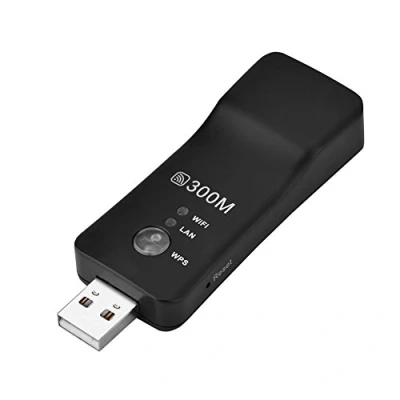 Imagen de VBESTLIFE Adaptador de red WiFi Smart TV con amplificador señal 300M Mini USB Wireless Repeater