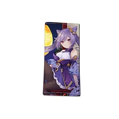 Imagen de 1pc Genshin Impacto Periférico Tri Fold Cartera Larga A Color Impreso Corto Cuero 18*9*1cm Cartera, estilo 1, Talla única, Moderno