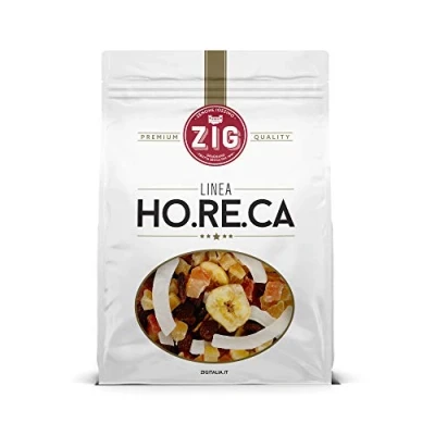 Imagen de ZIG HORECA snack mix frutas exoticas Piña, papaya, coco, uvas pasas, chips de plátano 1 Kg