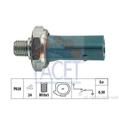 Imagen de FACET 7.0196 Sensor de Presión Aceite M10x1 0,5bar Made in Italy OE Equivalent AUDI: A4 B8 Sedán, A3 Hatchback, A5 Sportback