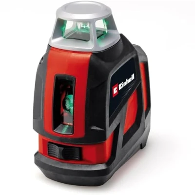 Imagen de Einhell láser de líneas cruzadas TE LL 360 G (autonivelante, verdes horizontales/verticales, nivel burbuja digital, rosca trípode 1/4&quot;, incl. bolsa y soporte pared)