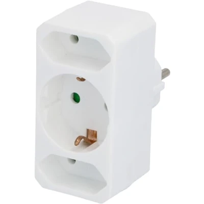 Imagen de Unitec 43426L Adaptador Euroadapter 1 x Schuko 2 Euro Blanco, Klein