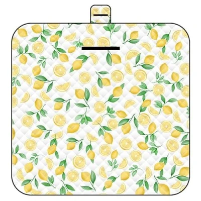 Imagen de Lrocotanc Tappetino da Picnic 2 mx2m (Limone) Manta Impermeable 2x2M Blanket Plegable, Playa Grande para Camping, Jardín, Camping Lavable