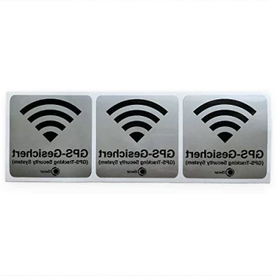 Imagen de Juego de 3 pegatinas con diseño caritas GPS (6 x 6 cm), Plateado
