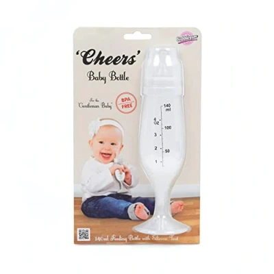 Imagen de Cheers Baby Bottle Biberón de alimentación para bebé estilo flauta champán sin BPA, regalos recién nacidos