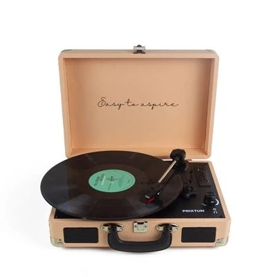 Imagen de Tocadiscos Prixton VC400, 78 rpm, Bluetooth, 2 Altavoces de 3W, Formato WAV, Peach