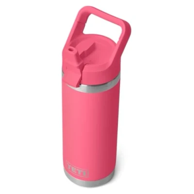 Imagen de YETI Rambler C Botella de acero inoxidable aislada al vacío con tapa pajilla, color rosa tropical, 532 ml