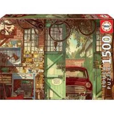 Imagen de Educa Puzzle de 1500 Piezas para Adultos Old Garage, Arly Jones. Incluye Pegamento Fix Puzzle. A Partir 14 años (18005)