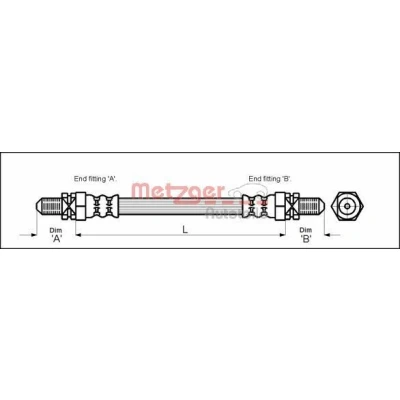 Imagen de METZGER 4113254 Latiguillos de Freno 295 M10 x 1 FORD: FIESTA 3, Sierra Mk2 Hatchback, Mk1 Hatchback