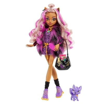 Imagen de Monster High Clawdeen Wolf Muñeca articulada con Mascota y Accesorios de Moda, Juguete +4 años (Mattel HHK52)
