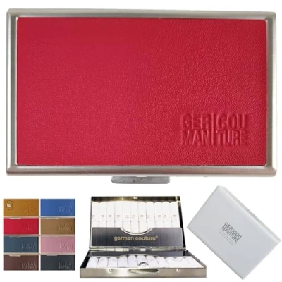 Imagen de GC Estuche de metal precioso original compatible con Iqos Heets pitillera/Estuche acero inoxidable cuero genuino
