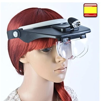 Imagen de Visera con lupa binocular y luz mas lente de aumento intercambiables