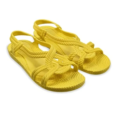 Imagen de Brasileras Esmirna Chanclas de baño para niños, Talla: 31, Yellow Fibra sintética