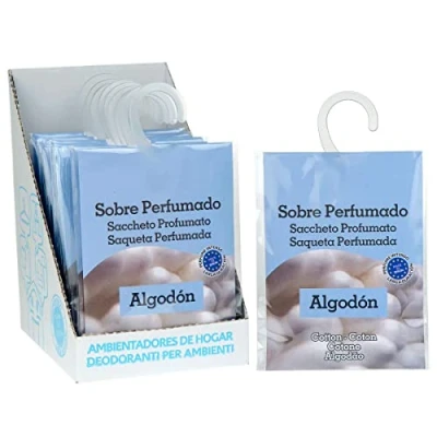 Imagen de Sobres Perfumados, Bolsitas Aromáticas Aroma Algodón, Saquitos para el Armario, Cajón, Ropa de Bebé, Zapatero, Maleta (Algodón, 12 PCS)
