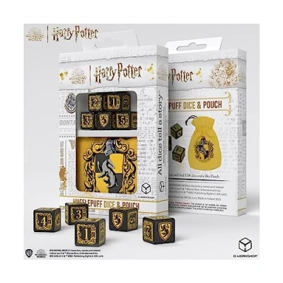 Imagen de Dados y Bolsa de Harry Potter Hufflepuff