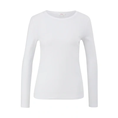 Imagen de s.Oliver MIT Rippstruktur Camiseta de manga larga, Mujer, Talla: 42, Weiß