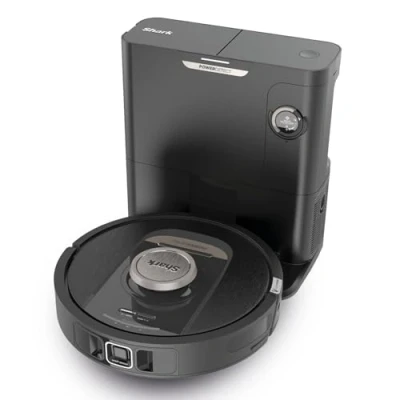 Imagen de Shark PowerDetect Robot Aspirador, Vaciado automático, navegación 3D y LiDAR, Base antialérgenos, tecnología NeverStuck, para alfombras, Suelos Pelo de Mascotas, WiFi/App/Alexa, Negro, RV2820VEEU