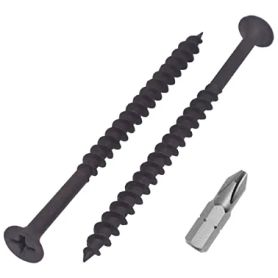Imagen de SKIR&#039;CO (400 piezas) negro acabado fosfato 4,2 x 75 mm tornillos para paneles de yeso, madera, cabeza corneta Phillips