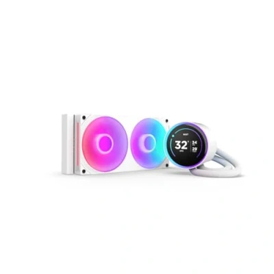Imagen de NZXT Kraken Elite 240 RGB AIO CPU Liquid Cooler 240mm Radiator F240 Core Fan Customizable 2.72 IPS LCD Intel LGA 1700, 1200/115X, 1851 AMD AM5, AM4 Blanco