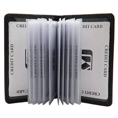 Imagen de Cuero de Becerro Tarjetero para Tarjeta crédito MJ Design Germany con protección RFID y NFC (Negro)