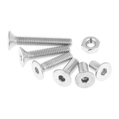 Imagen de 260 Piezas de Tornillos Cabeza Plana, Kit Tuercas Pernos Acero Inoxidable M3, Plana Hexagonal, Con Caja Almacenamiento Para Energía Electrónica Electrodomésticos