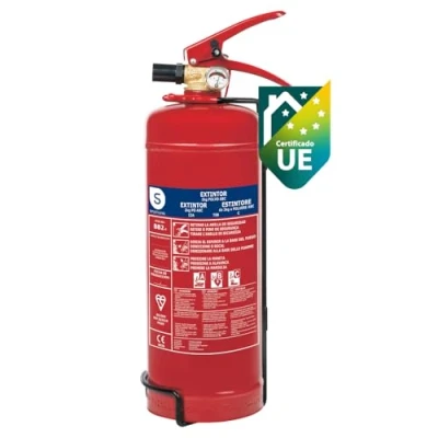 Imagen de Smartwares Extintor de Polvo 2 kg para Fuegos ABC Adecuado vehículos y hogares Soporte Montaje Incluido FEX 15122