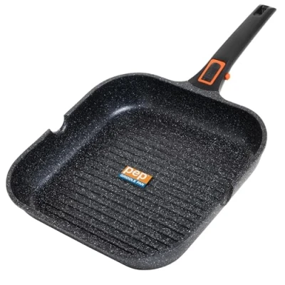 Imagen de Pep pans grill asador con rayas Sartén de 29 cm mango extraíble, compatible inducción, gas y electricidad, revestimiento antiadherente Whitford, apta para horno