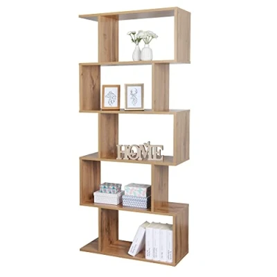 Imagen de RICOO Estanteria Salon 160 x 70 25 cm WM073 EW Estante librería de Suelo Roble marrón