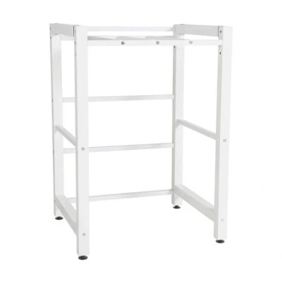 Imagen de CLP Estantería para lavadoras Medina I Estructura De Acero Dos Electrodomésticos Altura Ajustable, Color:Blanco