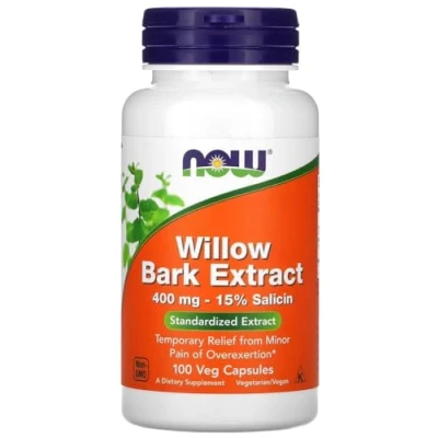 Imagen de Now Foods Willow Bark Extract 400mg Extracto de Corteza Sauce 400 mg Apoyo Natural para Articulaciones y Músculos 100 Cápsulas