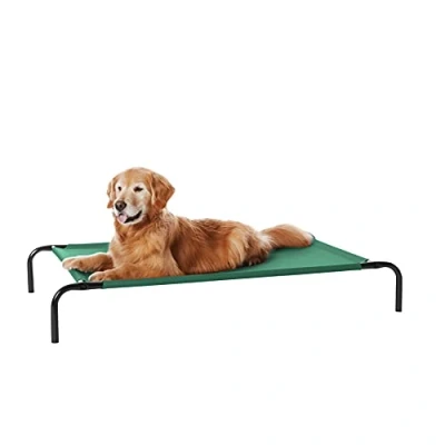 Imagen de Amazon Basics Cama elevada refrescante para Perro mascotas, Verde, Large, 130 x 80 19 cm (L An Al)