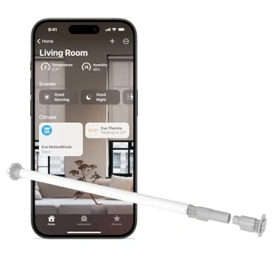 Imagen de Eve MotionBlinds Kit de modernización para estores (Matter) Motor actualizar interior, cierre/apertura, control por voz/app, horarios autónomos, requiere un router borde Thread