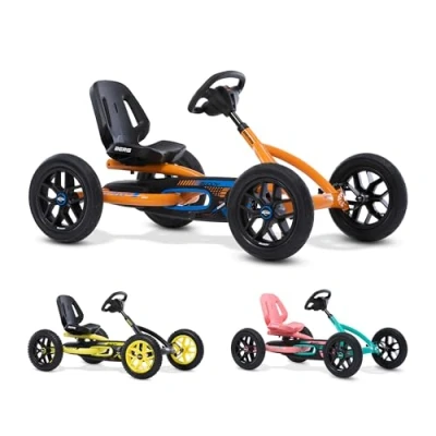 Imagen de BERG Karting Buddy B Orange Kart Pedales, Go Kart, Asiento Ajustable Ruedas Inflables, Pedales para Niño, Bicicleta y Vehículo Niños 3 8 Años