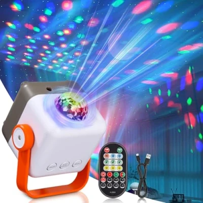 Imagen de Bola de discoteca, mini luz escenario, controlada por música, fiesta, 64 patrones diferentes, efecto estroboscópico, fiesta con mando a distancia para familia,