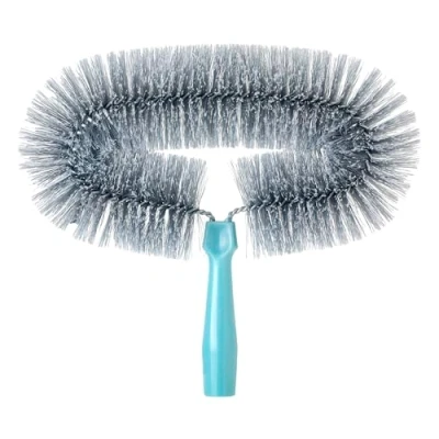 Imagen de Vigar Plumero para Limpiar Techos, Ventiladores y Muebles Altos 31 x 8 30 cm Cepillo Atrapapolvo Multiusos Gris Azul