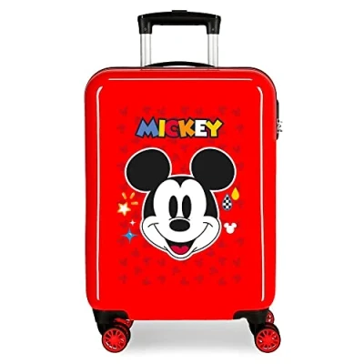 Imagen de Disney Mickey Get Moving Maleta de cabina Rojo 38x55x20 cms Rígida ABS Cierre combinación lateral 34L 2 kgs 4 Ruedas dobles Equipaje Mano