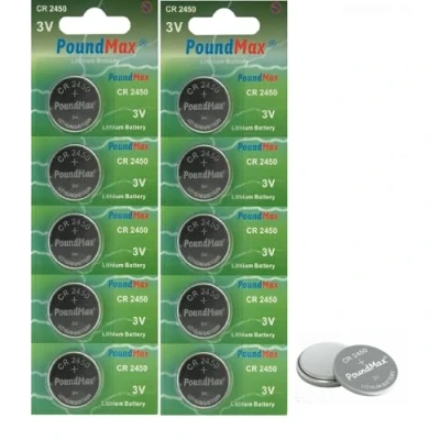 Imagen de PoundMax 2450 CR2450 DL2450 Pilas de botón (Litio, 3 V, 10 Unidades)