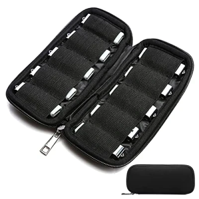 Imagen de INHEMING Bolsa de Almacenamiento para Memoria USB, Organizador Accesorios Electrónicos Soporte USB Flash/Drive Thumb Drives/Pendrives/Jump Drives Negro